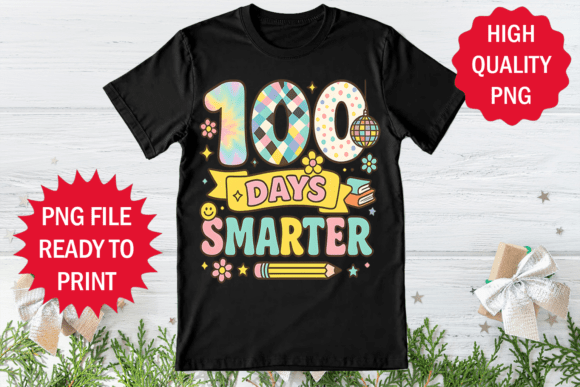 100 Days of School Smart Kids Design Png