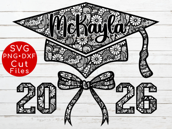 2026 Graduation Cap with Coquette Bow Graphics
