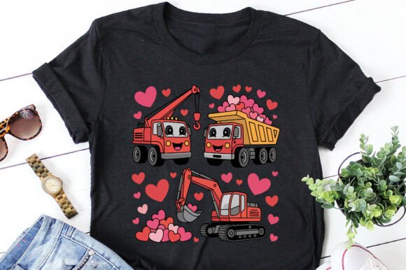 Construction Trucks Valentine’s Day Graphics