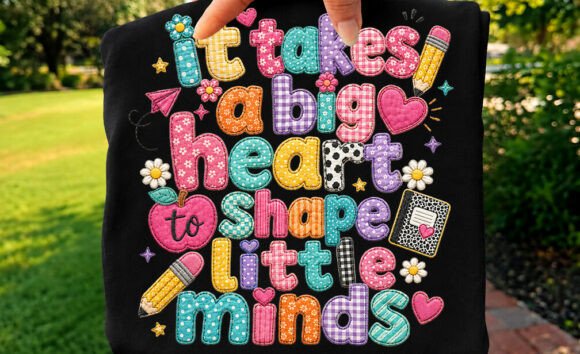 Faux Yarn Back to School Teacher PNG