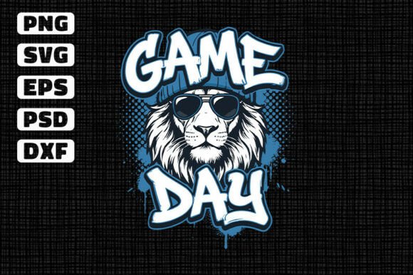 Game Day Lion Mascot Sublimation Design Graphics