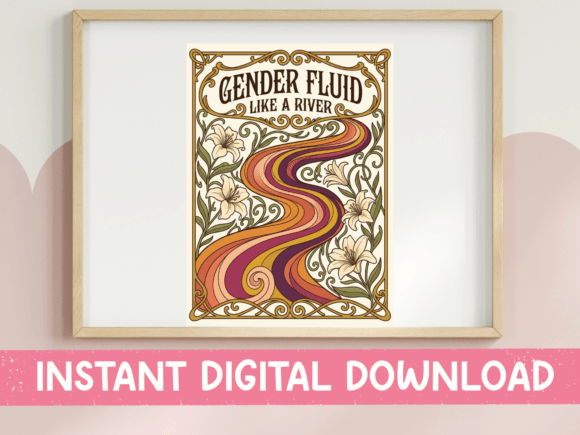 Gender Fluid Like a River Art Graphics