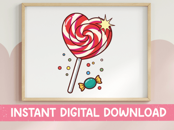 Heart Lollipop Candy Swirl Design