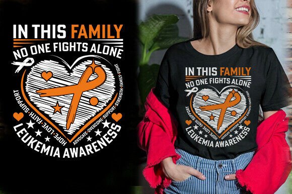 In THIS FAMILY NO ONE FIGHTS ALONE LEUKE Graphics T-Shirt Designs