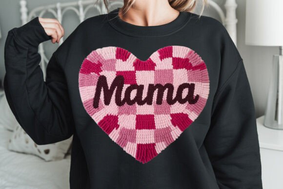 Latch Hook Heart PNG, Mama Sublimation