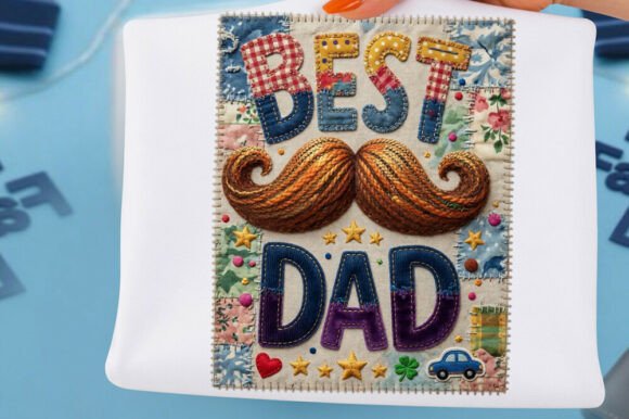 Patchwork Best Dad, Fathers Day Shirt Graphics