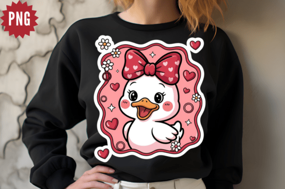 Preppy Valentines Goose PNG