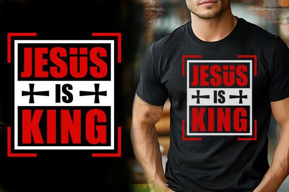 RED JESUS is KING T-Shirt Design Graphics