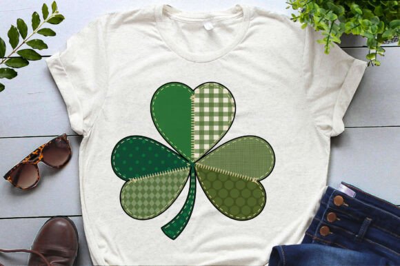 St Patrick’s Day Patchwork Shamrock Png: Graphics for Editorial Use