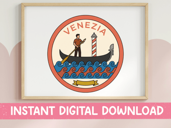 Venezia Gondolier Badge Print Graphics